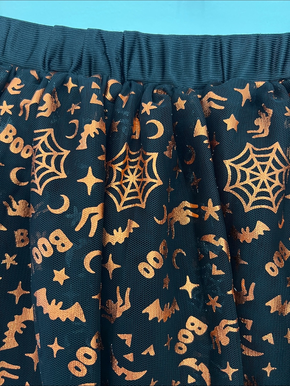 wonder nation | Black Tulle Skirt with Orange Halloween Print NWOTSize L (10-12) - Picture 5 of 14